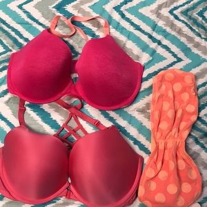 Victoria Secret’s Pink Two Bras & One Bandeau.